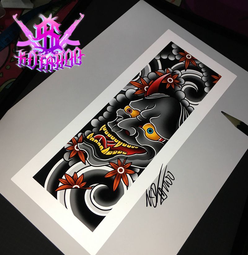 绘画系列纹身图片_新传统老传统般若纹身图案