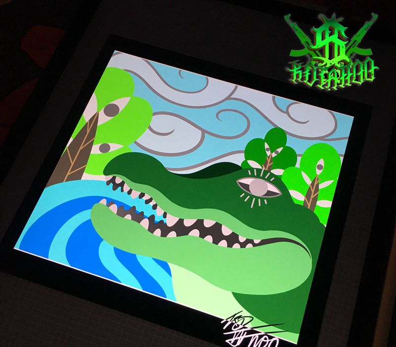 小鳄鱼洗澡纹身图片_儿童画纹身图案