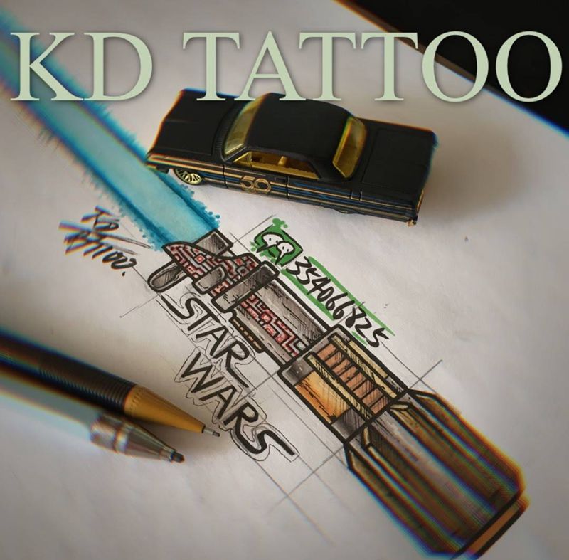 old school纹身图片_Old School星球大战激光剑纹身图案