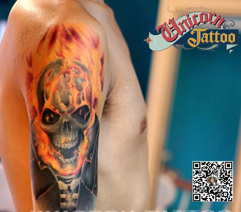 恶灵骑士纹身图片