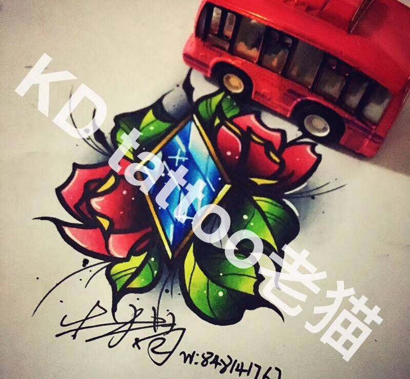 来自Old猫纹身图片_手稿插画成品欧美清新少女心纹身图案