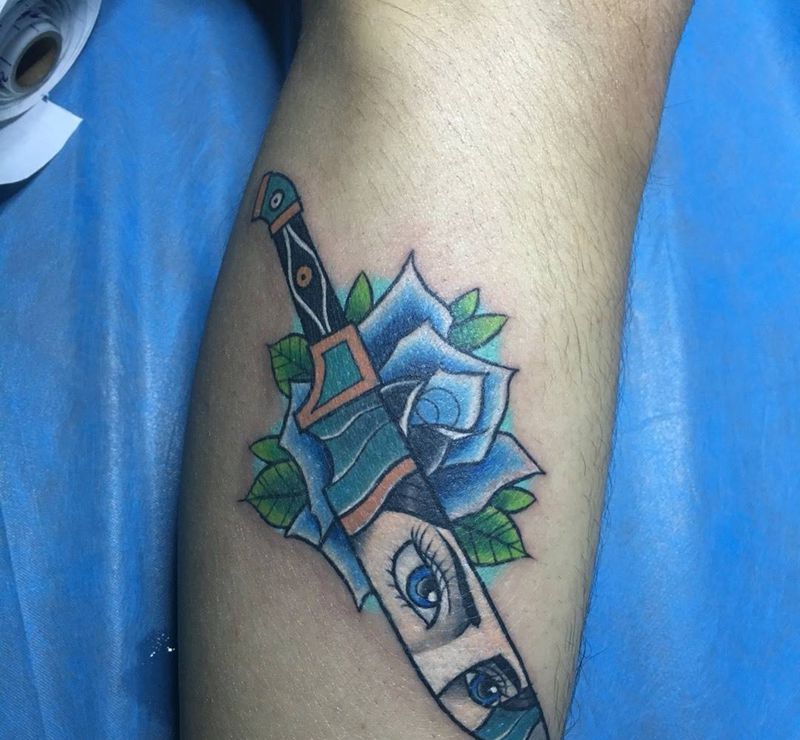 手稿刺好了纹身图片_成品手稿插画欧美纹身图案