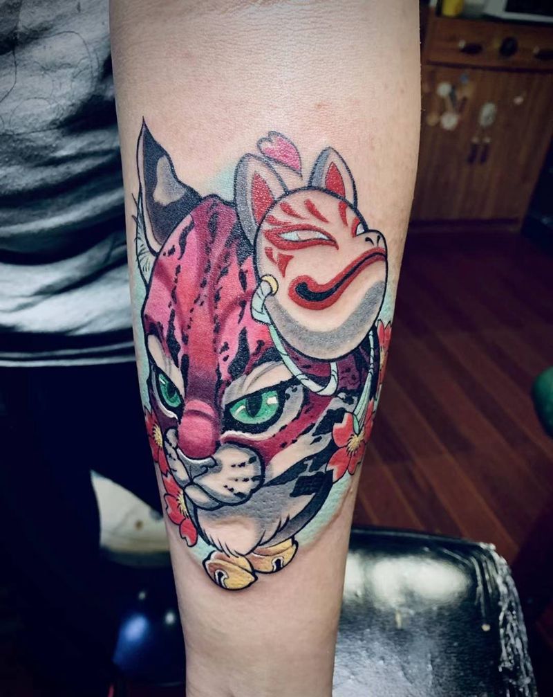 小老虎纹身图片_臀部New School纹身图案