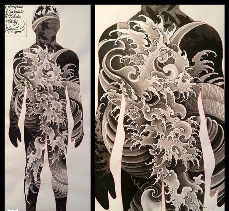 通体图分享纹身图片_手稿插画欧美传统纹身图案