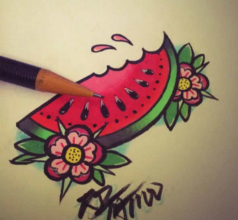 Old school夏日回忆纹身图片_手稿欧美插画纹身图案