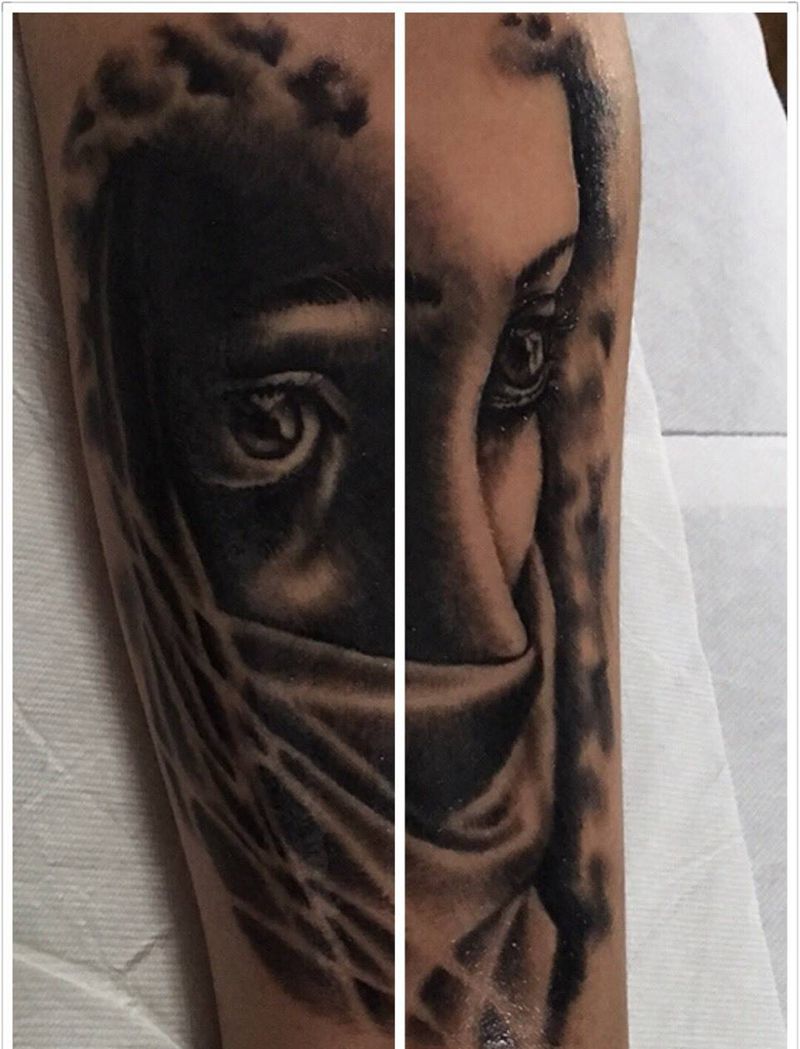 今天的写实纹身图片_成品欧美写实肖像纹身图案