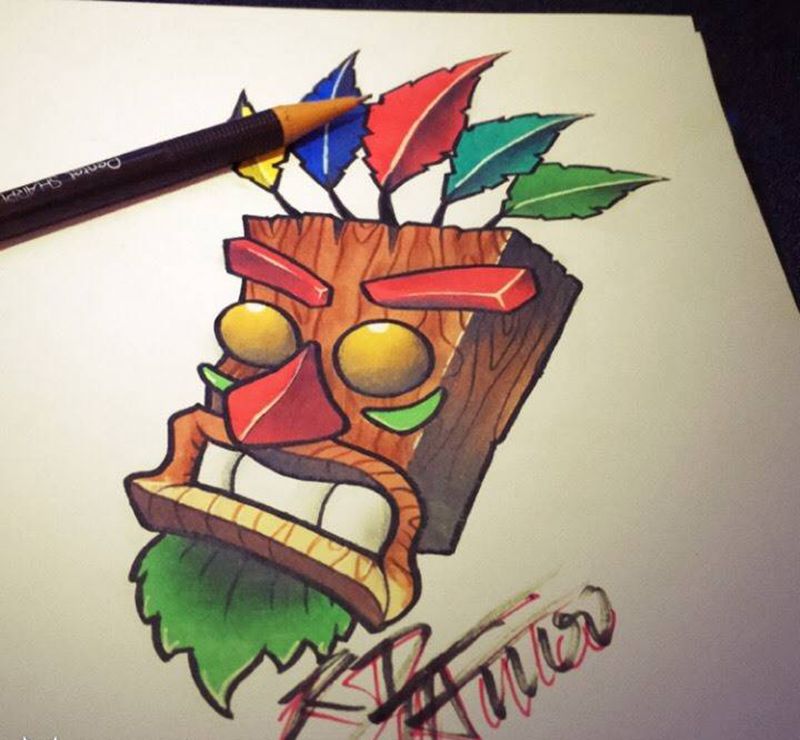 图腾OldSchool手稿纹身图片_手稿插画欧美图腾纹身图案