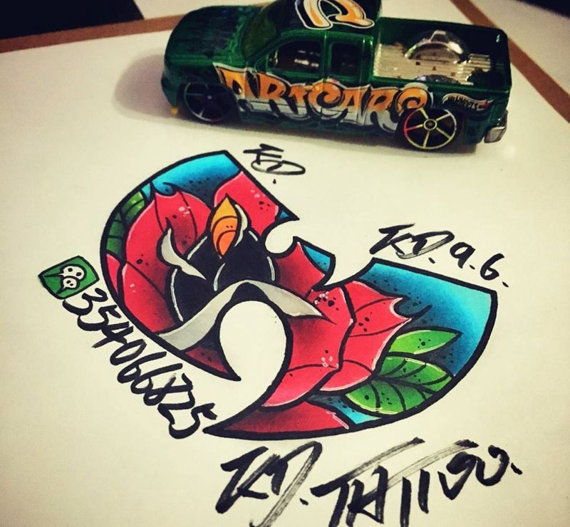 Wu-tang Clan稿纹身图片_手稿插画欧美纹身图案