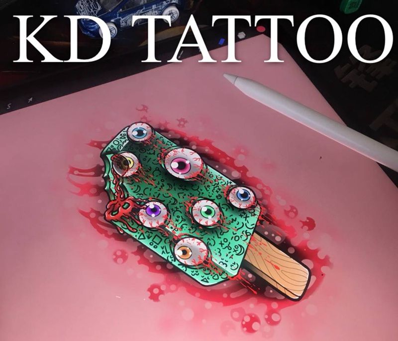 冰棍纹身图片_Old School纹身图案