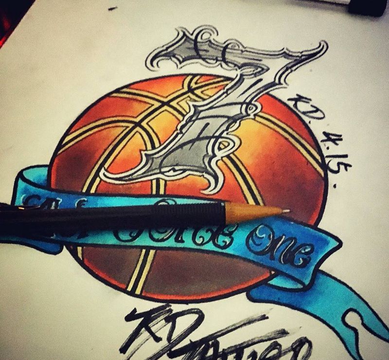 篮球 7号纹身图片_手稿插画欧美字符原创纹身图案