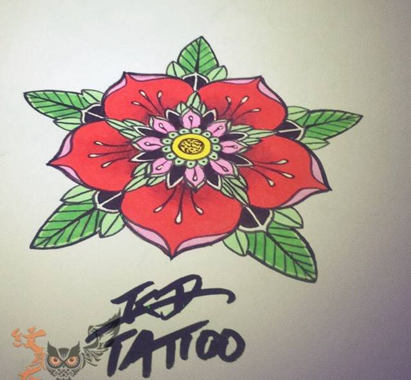 今天的手稿纹身图片_手稿插画手臂臀部手部欧美传统清新贴纸几何纹身图案