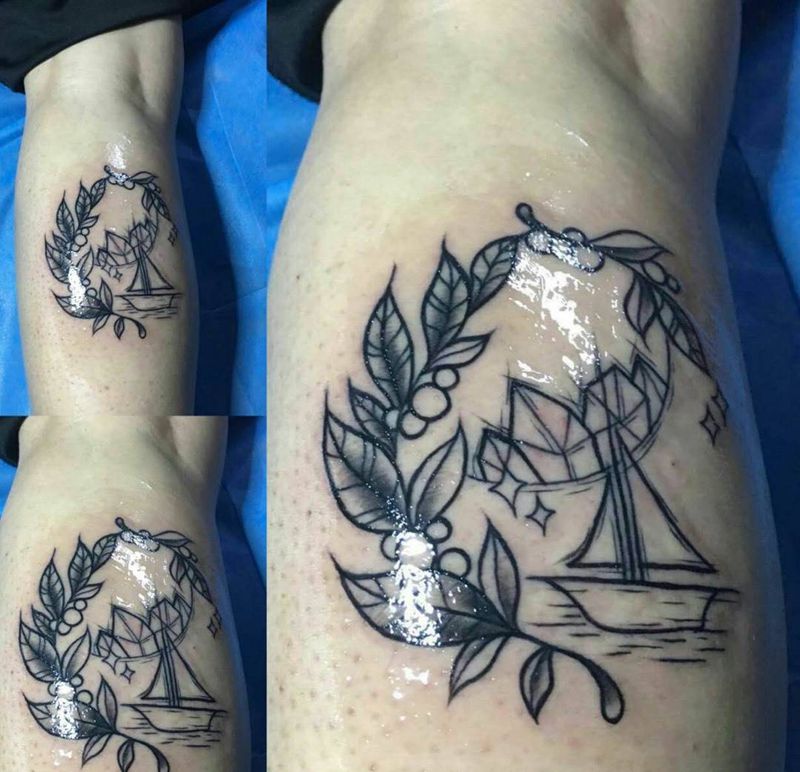 old school纹身图片_成品手稿手臂腿部欧美清新纹身图案