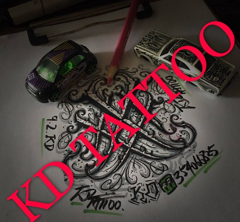练习纹身图片_成品手稿插画欧美字符奇卡诺花体字匪气纹身图案
