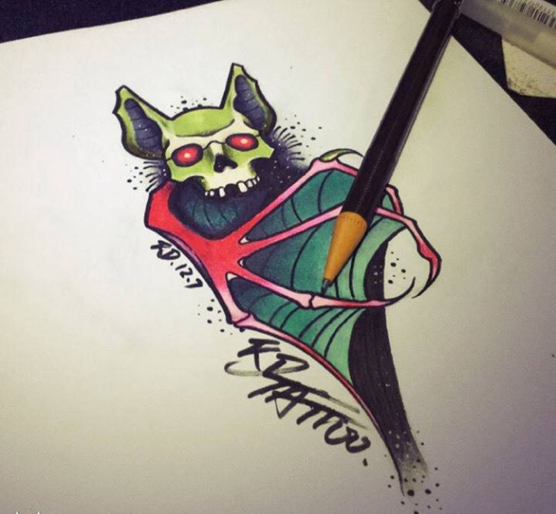 Old school手稿纹身图片_手稿插画欧美纹身图案