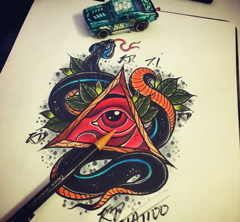 Old school稿纹身图片_手稿插画欧美纹身图案