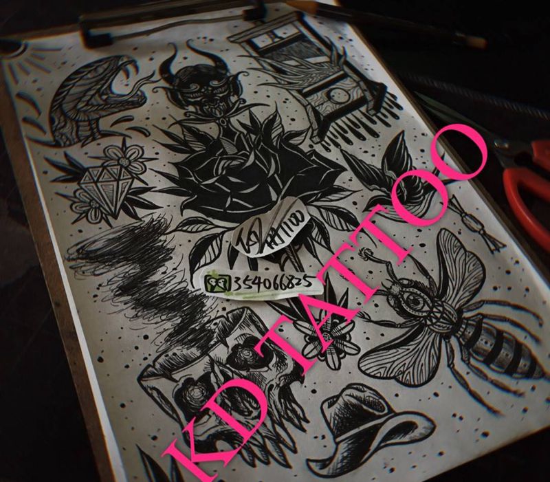 Old 稿纹身图片_Old School纹身图案