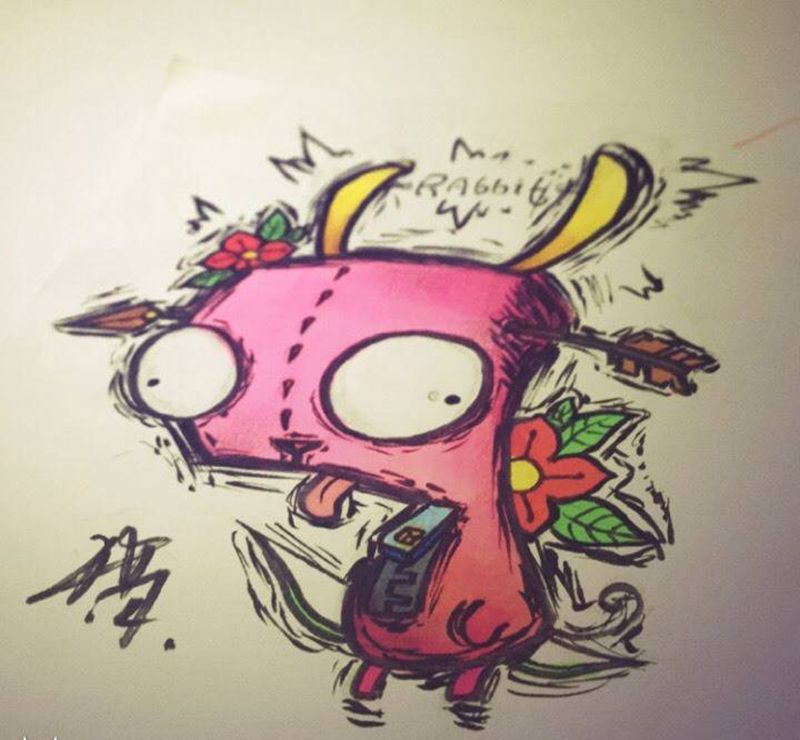 猫的稿纹身图片_手稿插画欧美纹身图案