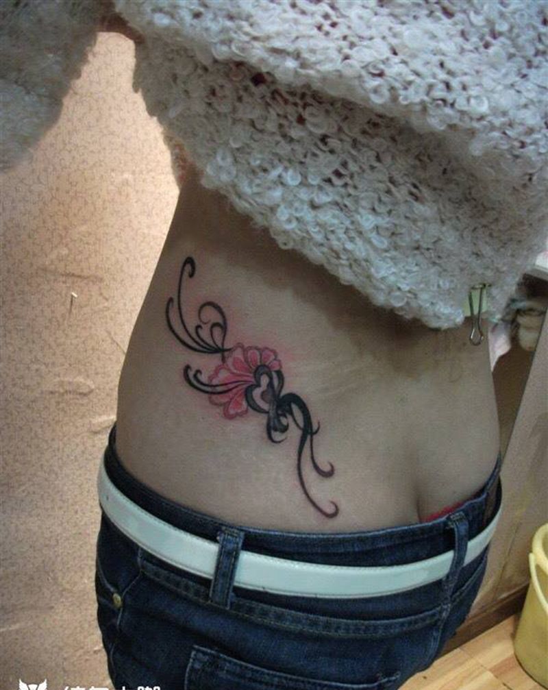 腰花纹身图片