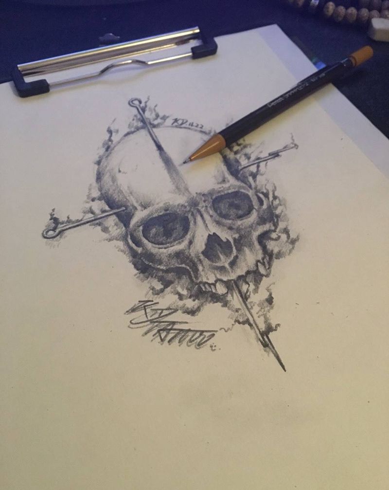 素描手稿☠️纹身图片_手稿插画欧美写实纹身图案