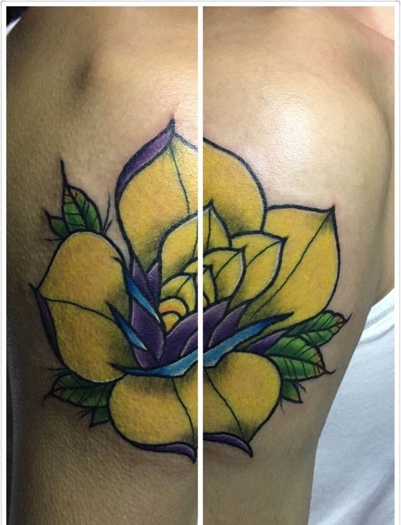 old school纹身图片_成品手臂欧美玫瑰纹身图案