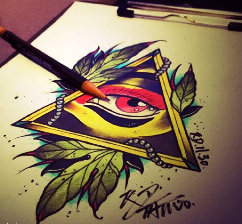 Old school手稿纹身图片_手稿插画欧美纹身图案