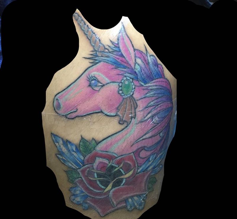 今天的进度纹身图片_成品腿部欧美清新纹身图案