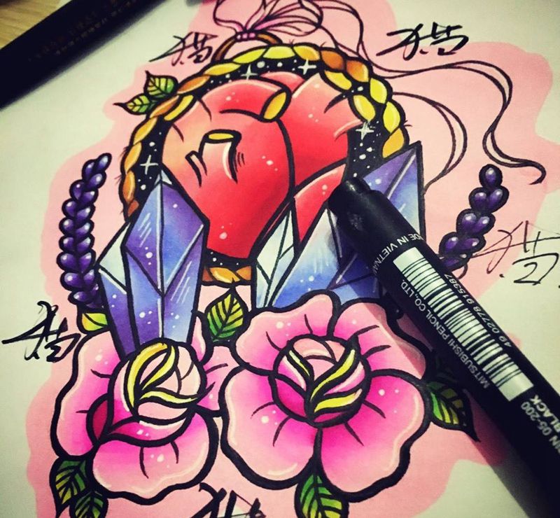 少女心系列纹身图片_手稿清新纹身图案