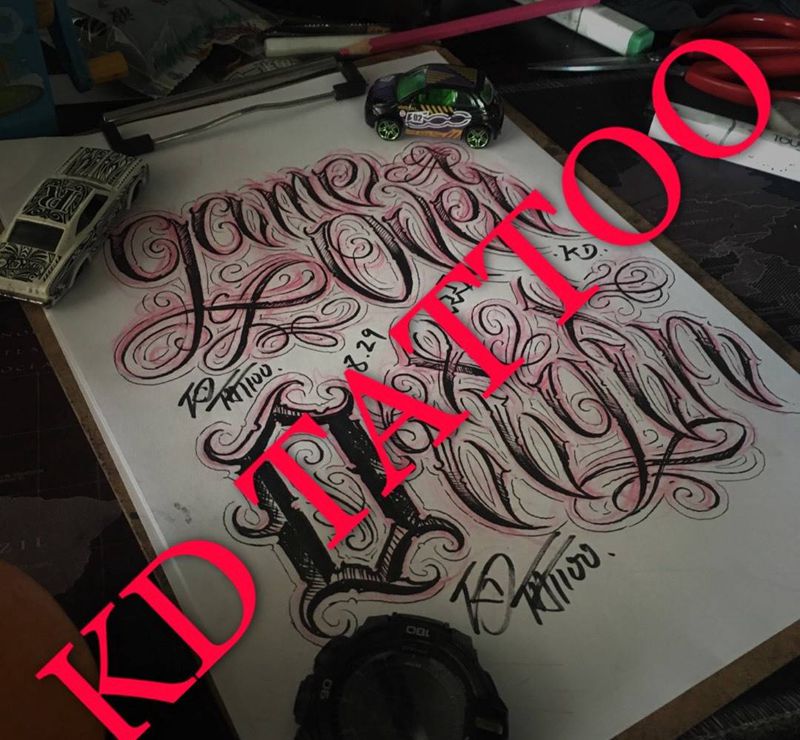 奇卡诺练习纹身图片_成品手稿插画欧美字符花体字奇卡诺匪气纹身图案
