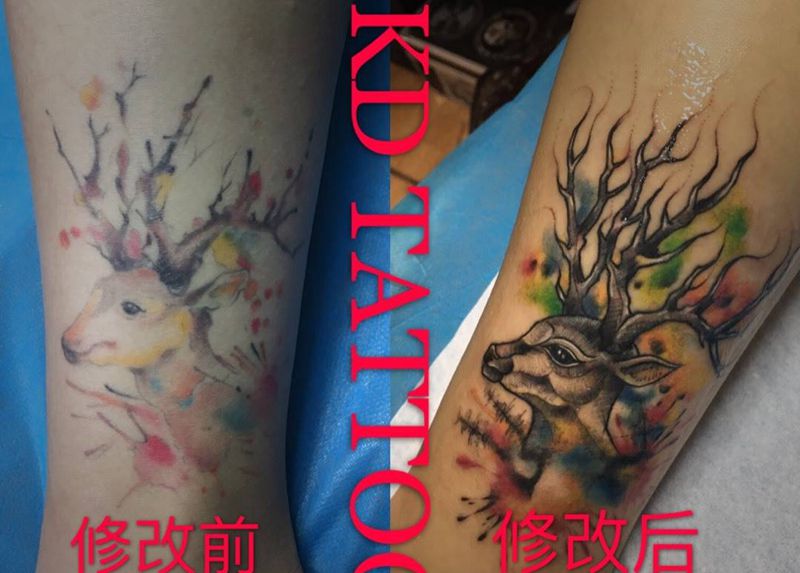 修改纹身纹身图片_成品脚部欧美清新遮盖修改纹身图案