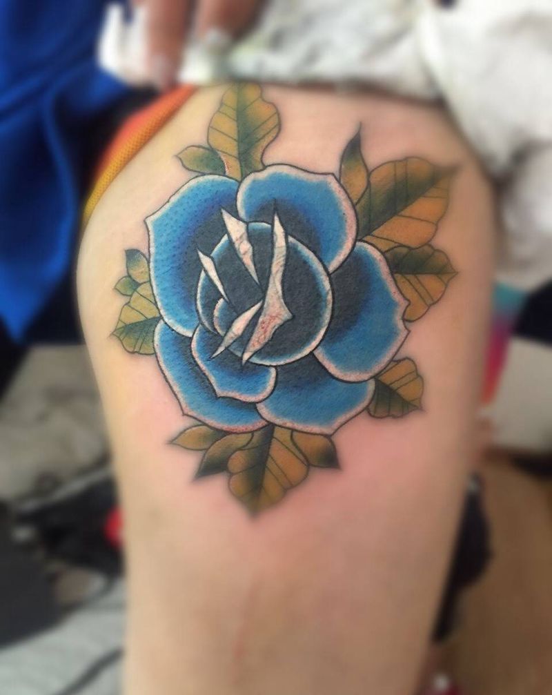 今天的遮盖作品纹身图片_成品欧美腿部植物纹身图案