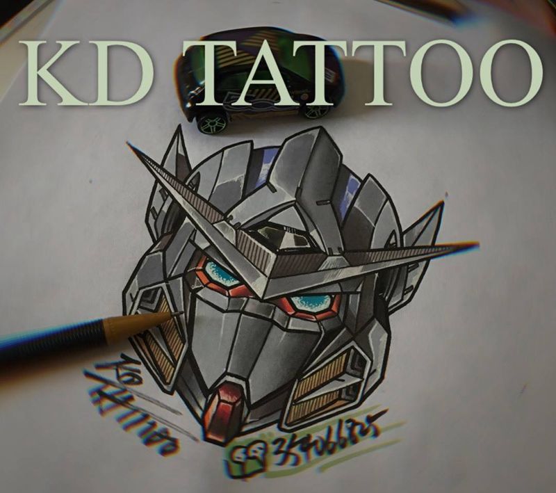 00纹身图片_Old School高达纹身图案