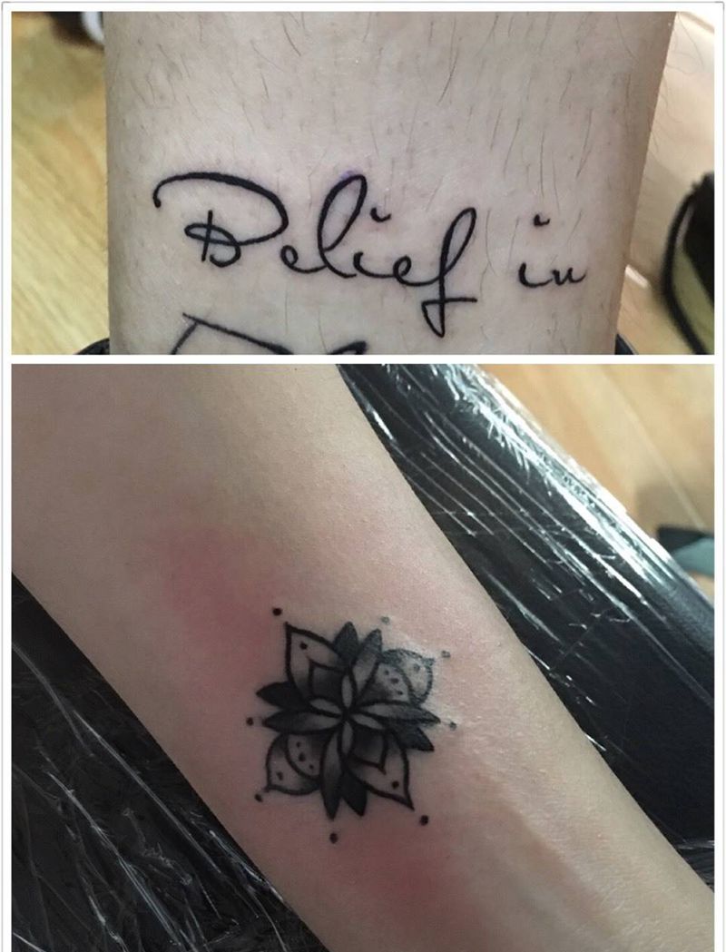 小小图纹身图片_成品手臂脚部欧美清新字符纹身图案