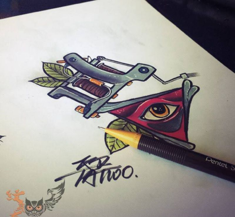 school 手稿纹身图片_手稿插画手臂手部腿部欧美习俗贴纸静物纹身图案