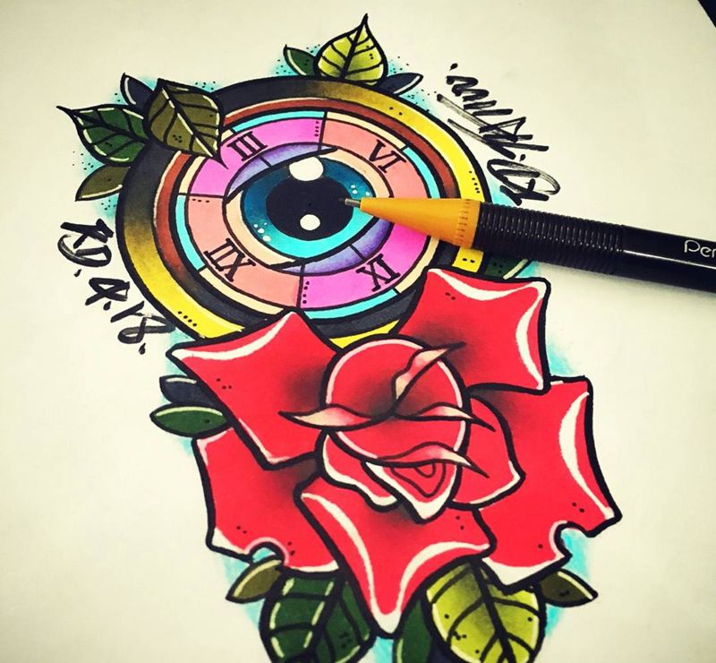 Old school纹身图片_手稿插画欧美原创纹身图案