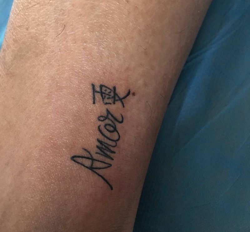 小图纹身图片_成品腿部手臂欧美清新字符纹身图案