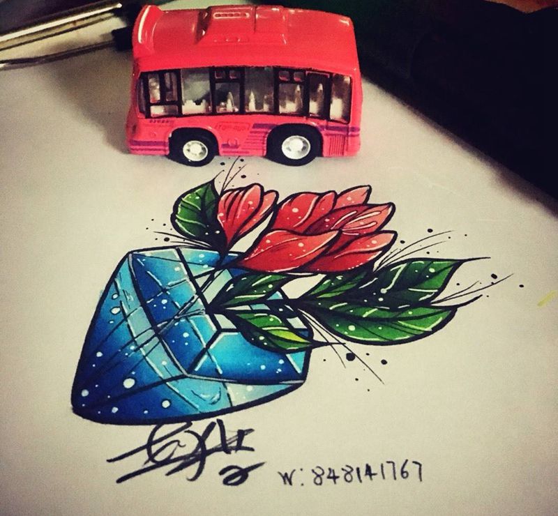 old school纹身图片_手稿插画欧美清新纹身图案