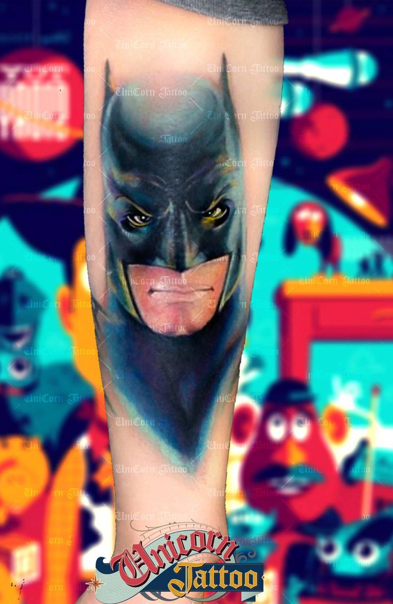 小臂蝙蝠侠纹身图片