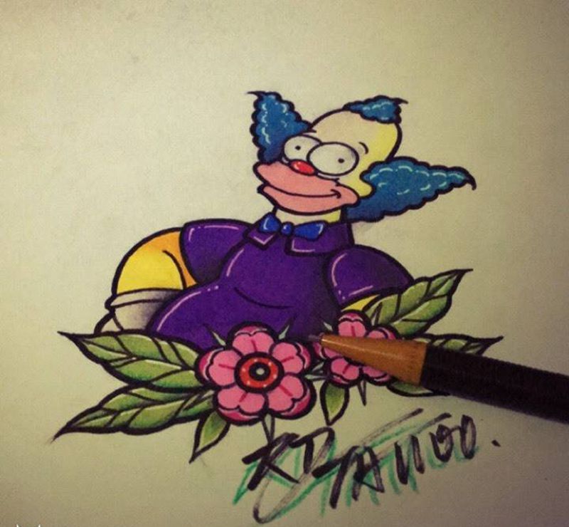 辛普森系列纹身图片_手稿插画欧美人物纹身图案