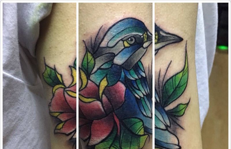 来自老猫纹身图片_成品手稿插画欧美清新动物植物纹身图案