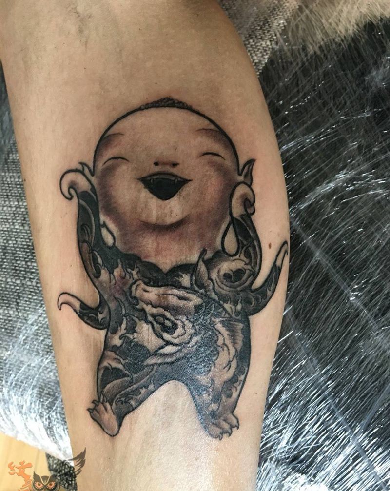 胡吧 胡吧纹身图片_成品腿部手臂传统肖像人物动物纹身图案