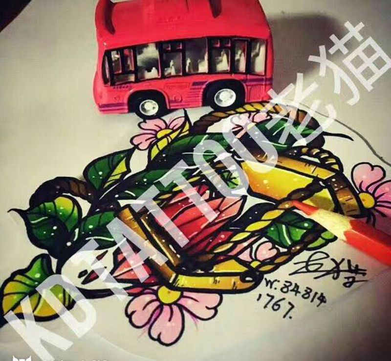 old school纹身图片_成品手稿插画欧美水晶纹身图案