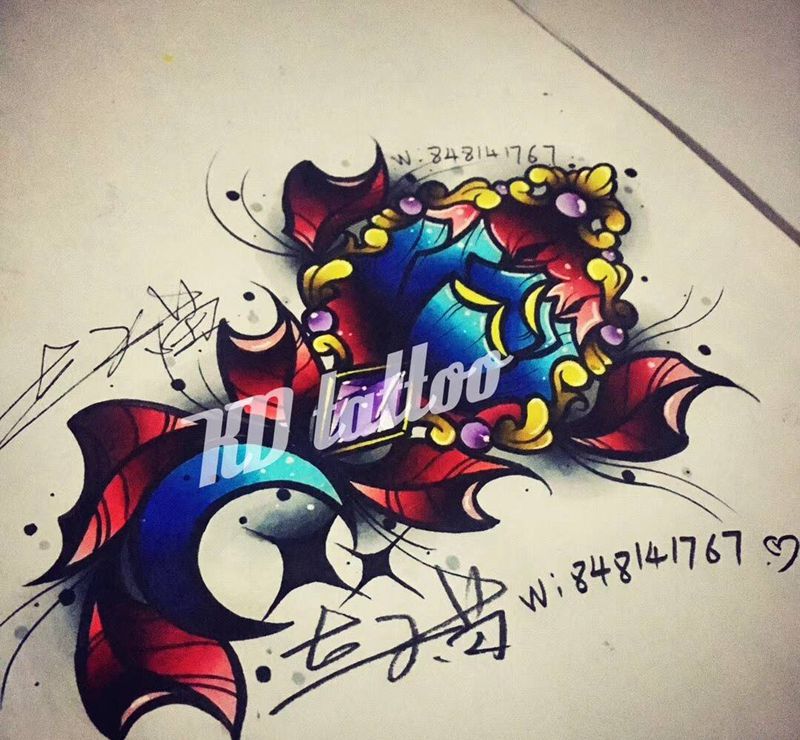 new school纹身图片_成品手稿插画欧美清新纹身图案