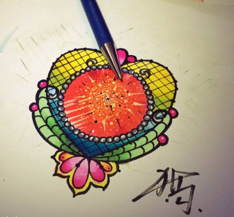 Old school手稿纹身图片_手稿插画欧美纹身图案