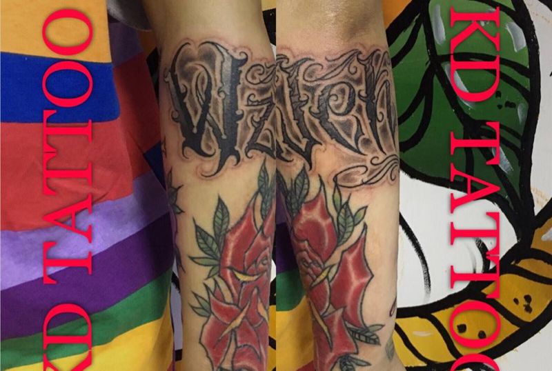 昨天工作2纹身图片_成品欧美字符奇卡诺匪气花体字纹身图案