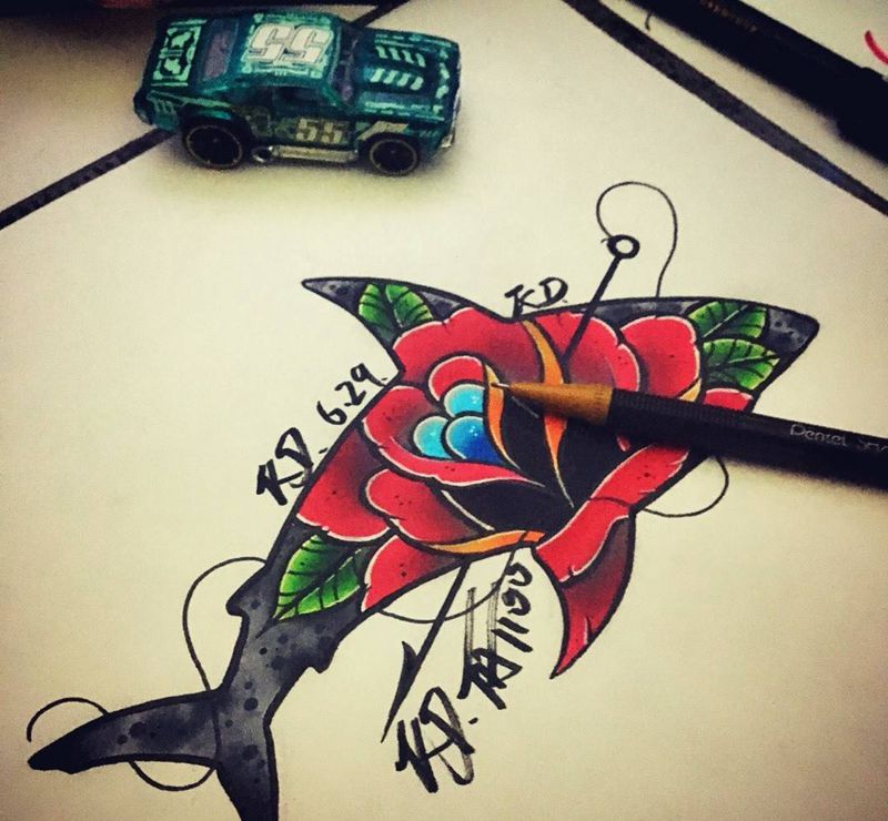 Old school 手稿纹身图片_手稿插画欧美动物纹身图案