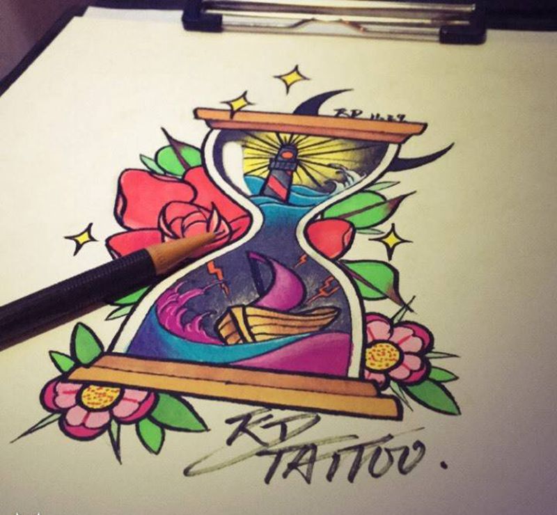 Old school手稿纹身图片_手稿插画欧美纹身图案