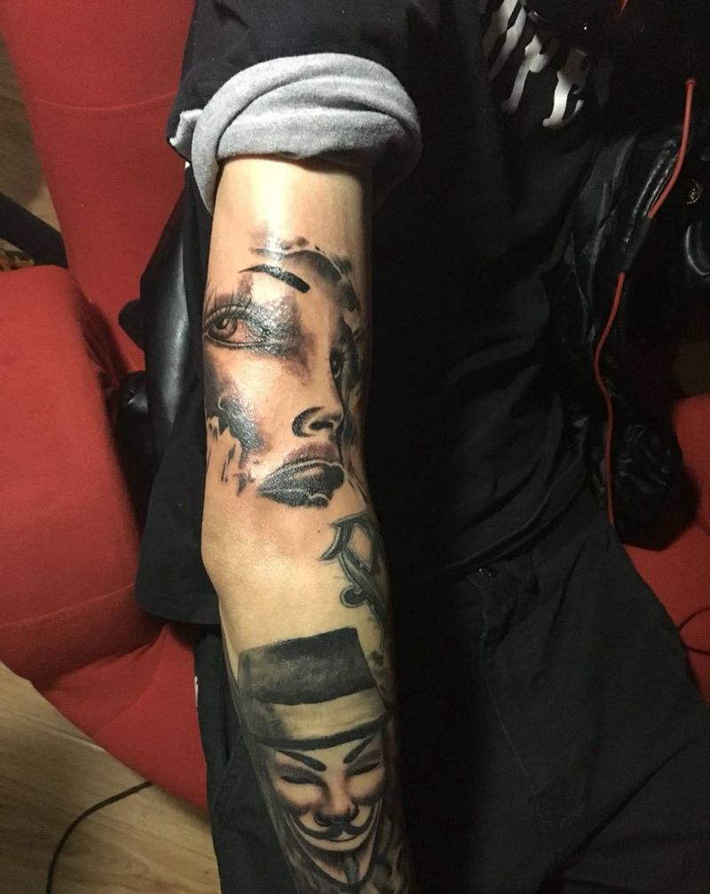 暗黑风格2纹身图片_成品欧美写实纹身图案