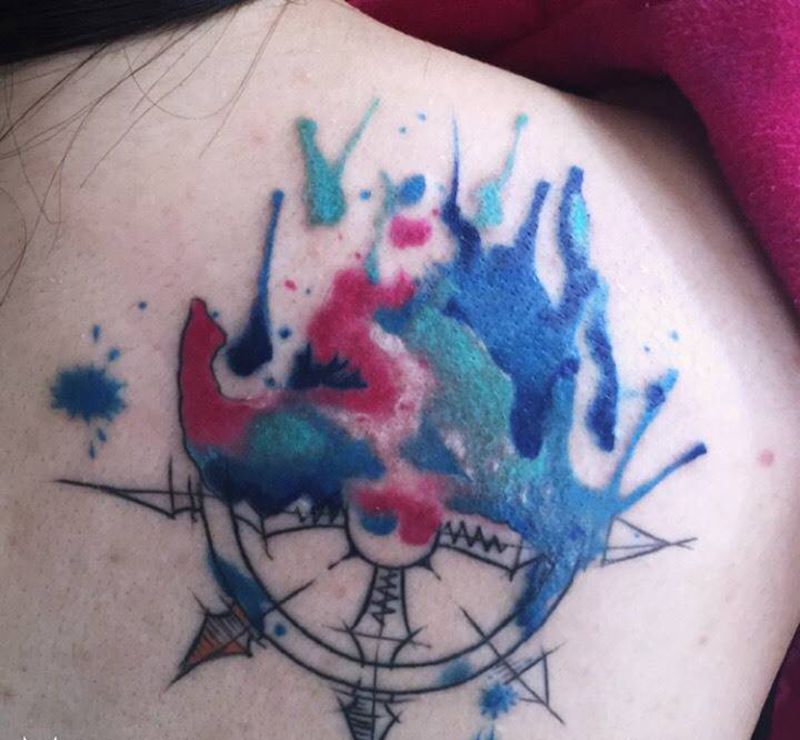 冬日小作 水彩纹身图片_成品欧美清新纹身图案