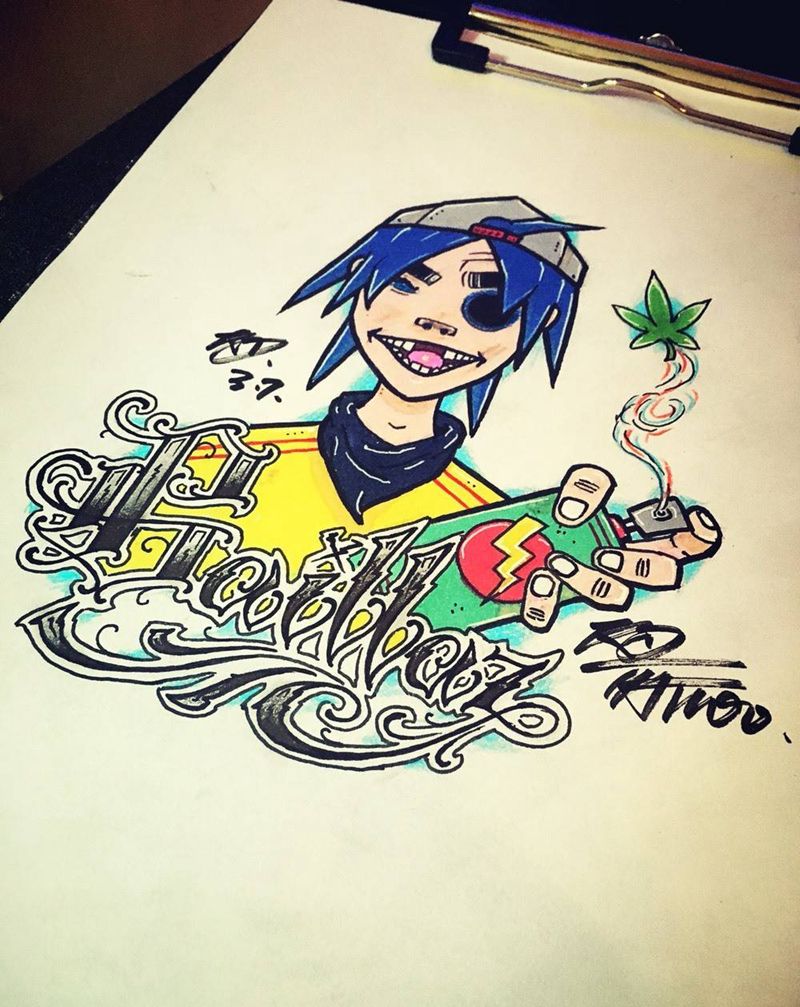 手稿设计 奇卡诺字体纹身图片_手稿插画欧美字符原创纹身图案