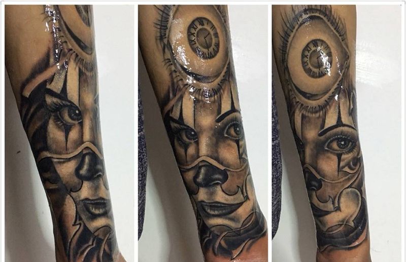 写实纹身图片_成品欧美肖像写实奇卡诺匪帮纹身图案